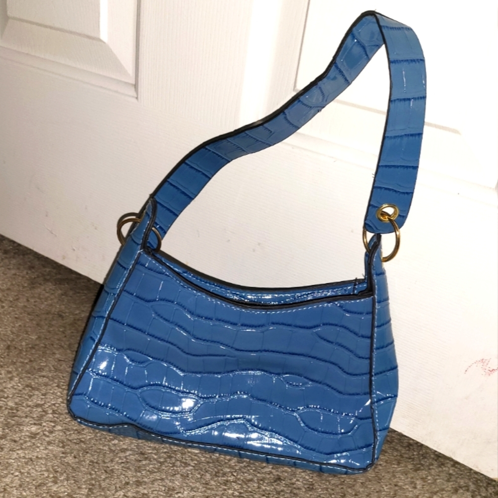 Y2K Blue Crocodile Purse
